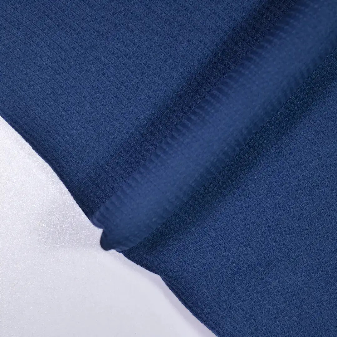 China Fabric for T-Shirt,Skirt,Backless Beach Dress Waffle Knit Fabric Cotton Polyester navy color buy from China wholesaler bulk order at wholesale price free worldwide shipping Alibaba