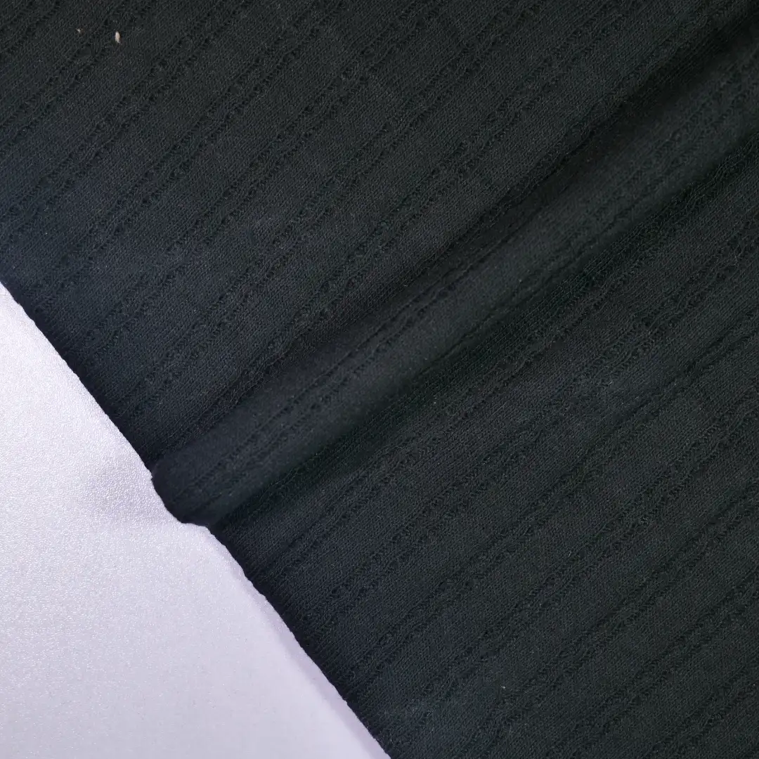 China Fabric for T-Shirt,Skirt,Strap Midi Dress Jacquard Knit Fabric Cotton Polyester Spandex balck color buy from China wholesaler bulk order at wholesale price free worldwide shipping Alibaba