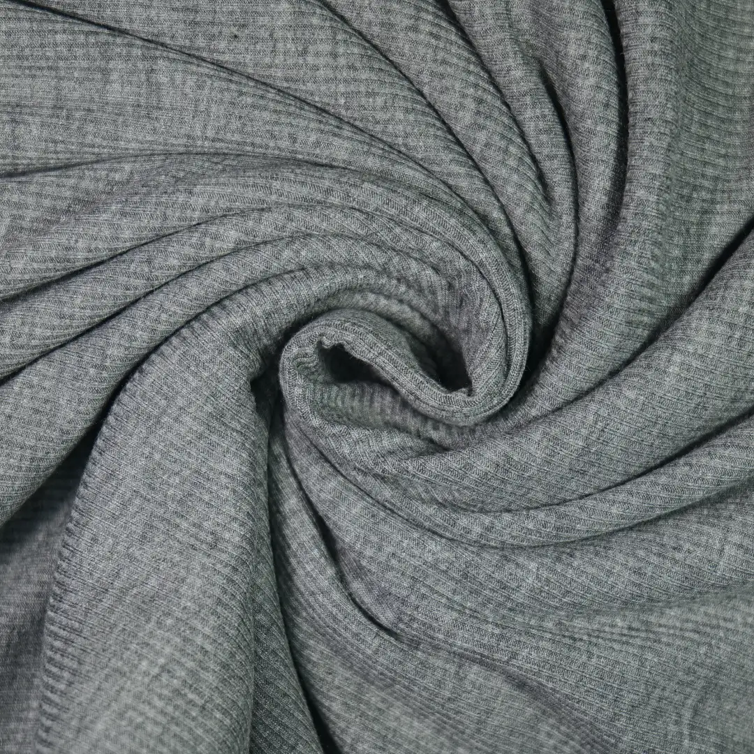 China Fabric for T-Shirt,Skirt,Dresses (Cardigan Open) (Sweater) Rib Knit Fabric Rayon Spandex grey color buy from China wholesaler bulk order at wholesale price free worldwide shipping Alibaba