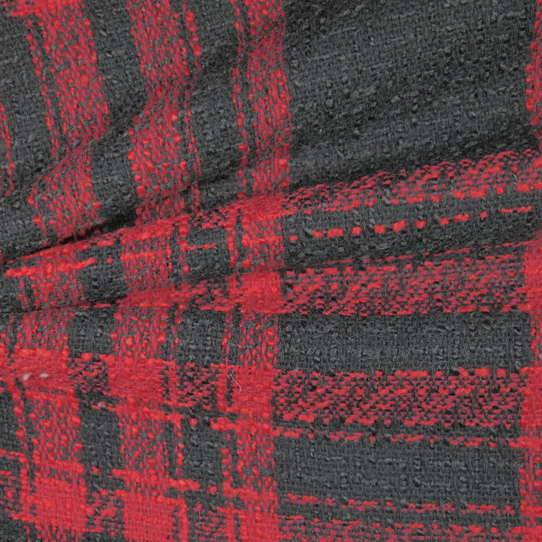 China Fabric for Blouse,Skirt,Overcoat,Suit Chanel-Style Fabric Woolen Polyester Red color buy from China wholesaler bulk order at wholesale price free worldwide shipping Alibaba