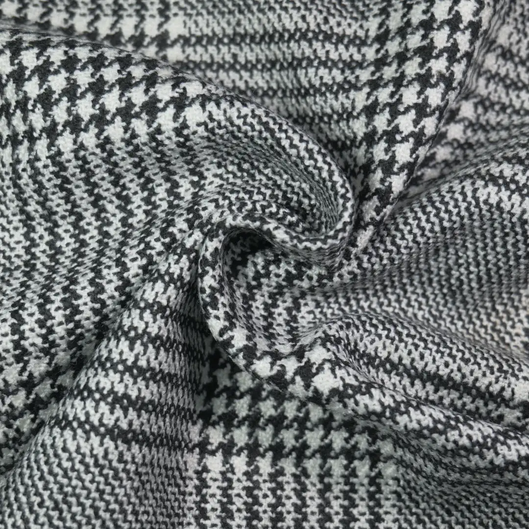 China Fabric for Skirt,Overcoat,Suit,Double-Breasted Coat Yarn Dyed Check Woven Blended Fabric Polyester black color buy from China wholesaler bulk order at wholesale price free worldwide shipping Alibaba