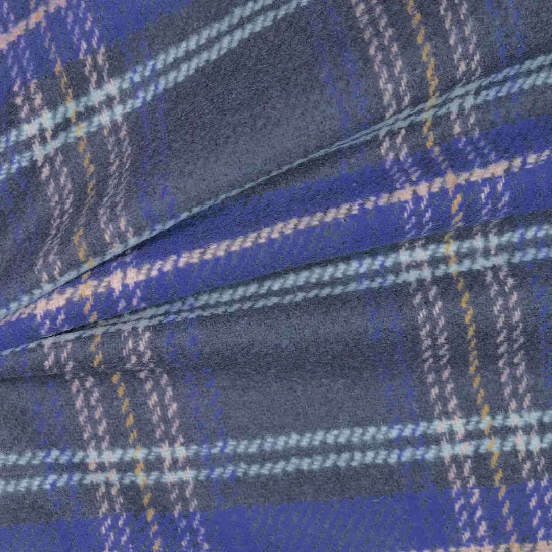 China Fabric for Jackets,Skirt,Double-Breasted Coat Yarn Dyed Check Woven Blended Fabric Polyester Wool Acrylic Navy color buy from China wholesaler bulk order at wholesale price free worldwide shipping Alibaba
