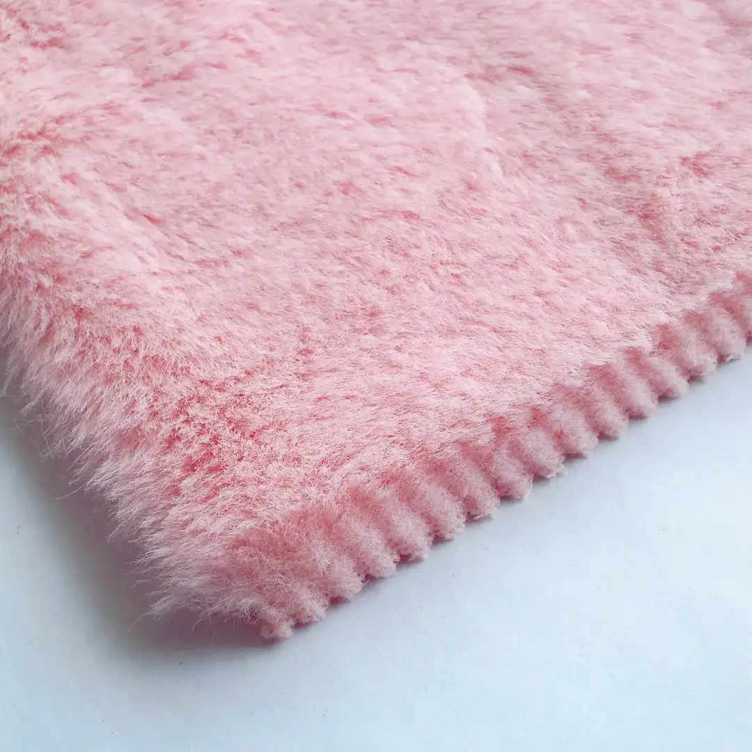 China Fabric for Crop Top Fake Fur Knit Fabric Polyester Bridal Rose color buy from China wholesaler bulk order at wholesale price free worldwide shipping Alibaba