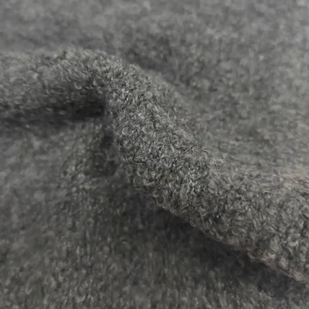 China Yarn for Full-Zipper Cardigan (Sweater),Half-Zipper Cardigan (Sweater),Shirt Long Sleeve Button (Sweater) Boucle Yarn Fancy Yarn Recycled Polyester Polyester Wool Spandex Gray color buy from China wholesaler bulk order at wholesale price free worldwide shipping Alibaba