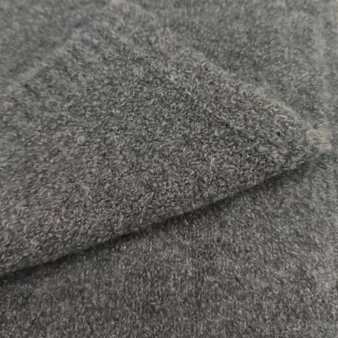 China Yarn for Full-Zipper Cardigan (Sweater),Half-Zipper Cardigan (Sweater),Shirt Long Sleeve Button (Sweater) Boucle Yarn Fancy Yarn Recycled Polyester Polyester Wool Spandex Gray color buy from China wholesaler bulk order at wholesale price free worldwide shipping Alibaba