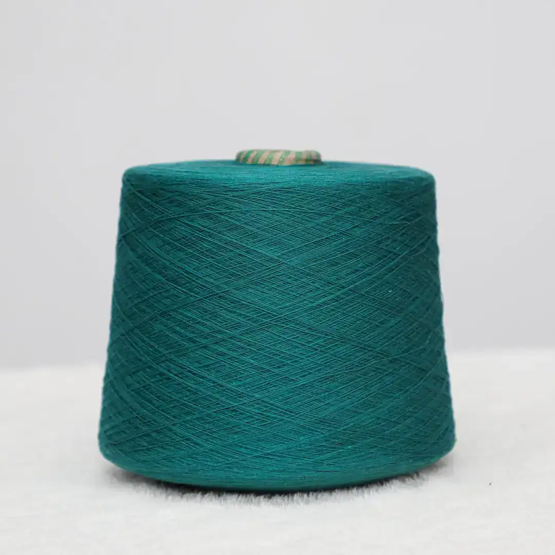 China Yarn for Ladies Vest (Sweater),Open Cardigan (Sweater),Crop Top Pullover (Sweater),Polo T-shirt (Sweater),Roll Neck Jumper (Sweater) Semi-Worsted Spun Regular Yarn Cotton Green color buy from China wholesaler bulk order at wholesale price free worldwide shipping Alibaba