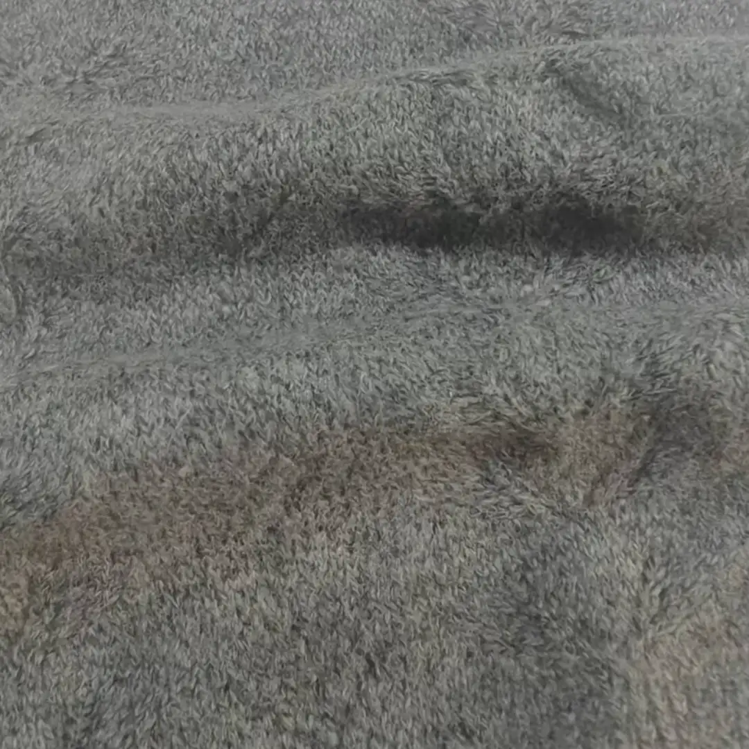 China Yarn for Open Cardigan (Sweater),Full-Zipper Cardigan (Sweater),Half-Zipper Cardigan (Sweater) Mossy Yarn Fancy Yarn BCI Cotton Recycled Polyester Gray color buy from China wholesaler bulk order at wholesale price free worldwide shipping Alibaba