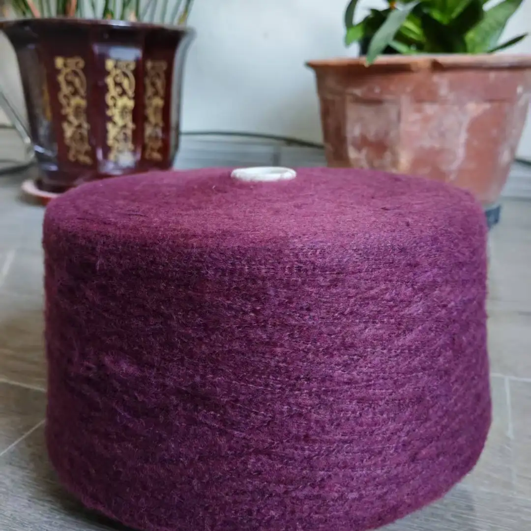 China Yarn for Open Cardigan (Sweater),Full-Zipper Cardigan (Sweater),Half-Zipper Cardigan (Sweater) Mossy Yarn Fancy Yarn Polyester Acrylic Recycled Polyester Spandex purple color buy from China wholesaler bulk order at wholesale price free worldwide shipping Alibaba