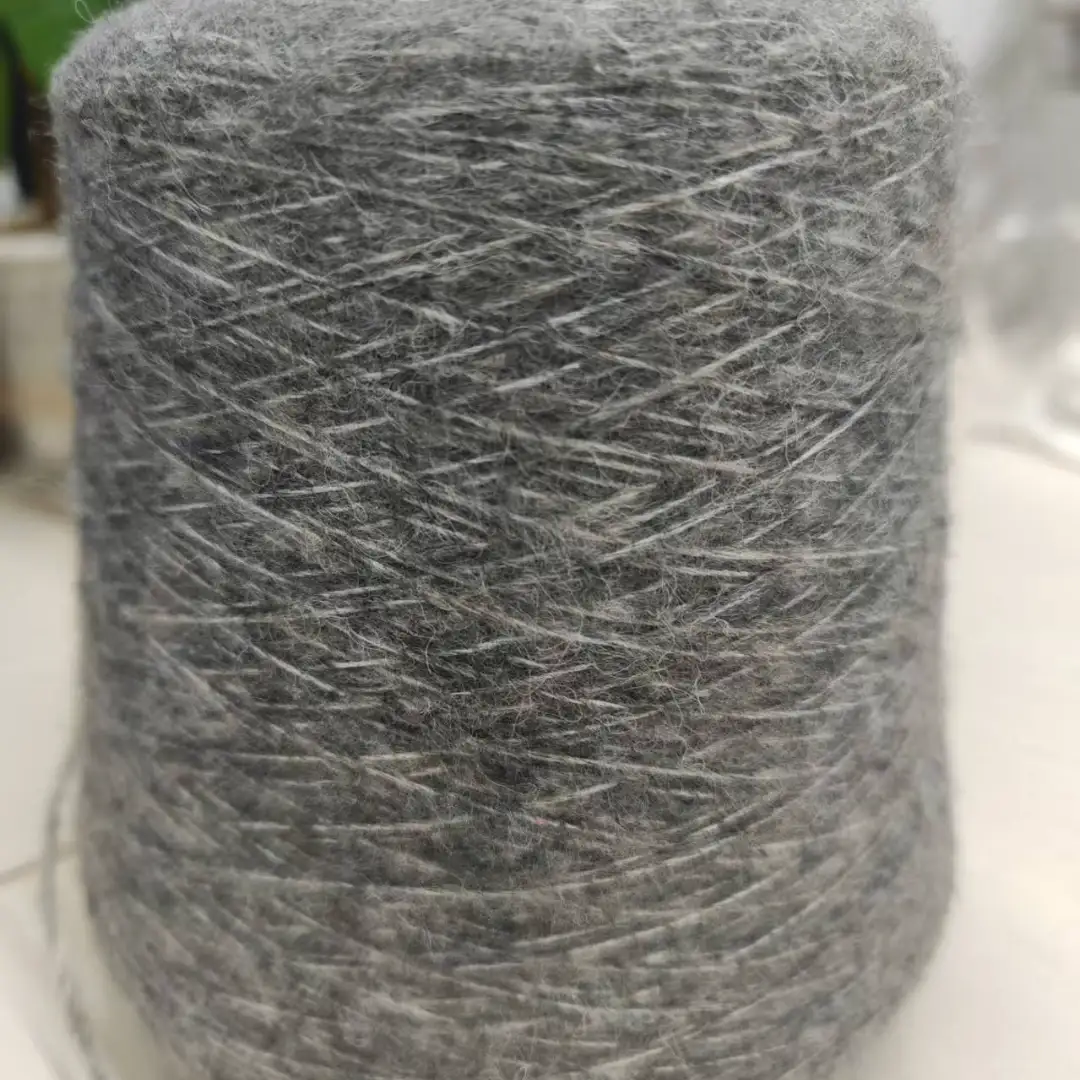 China Yarn for Open Cardigan (Sweater),Full-Zipper Cardigan (Sweater),Half-Zipper Cardigan (Sweater) Air Spun Yarn Fancy Yarn Recycled Polyester Recycled Nylon Recycled Acrylic RWS Wool Gray color buy from China wholesaler bulk order at wholesale price free worldwide shipping Alibaba
