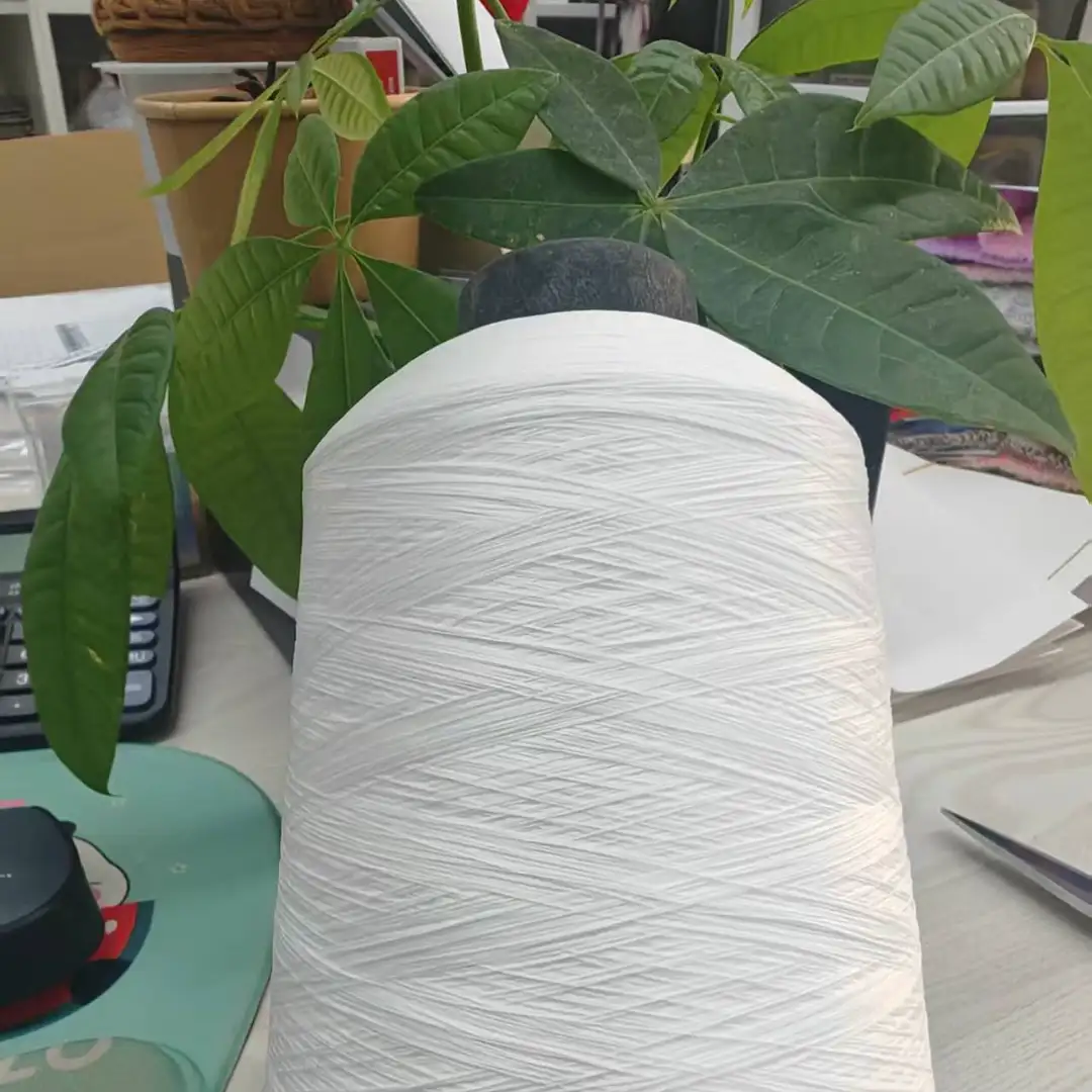 China Yarn for Open Cardigan (Sweater),Full-Zipper Cardigan (Sweater),Half-Zipper Cardigan (Sweater) Raw Polyester Filament Raw Yarn Polyester white color buy from China wholesaler bulk order at wholesale price free worldwide shipping Alibaba