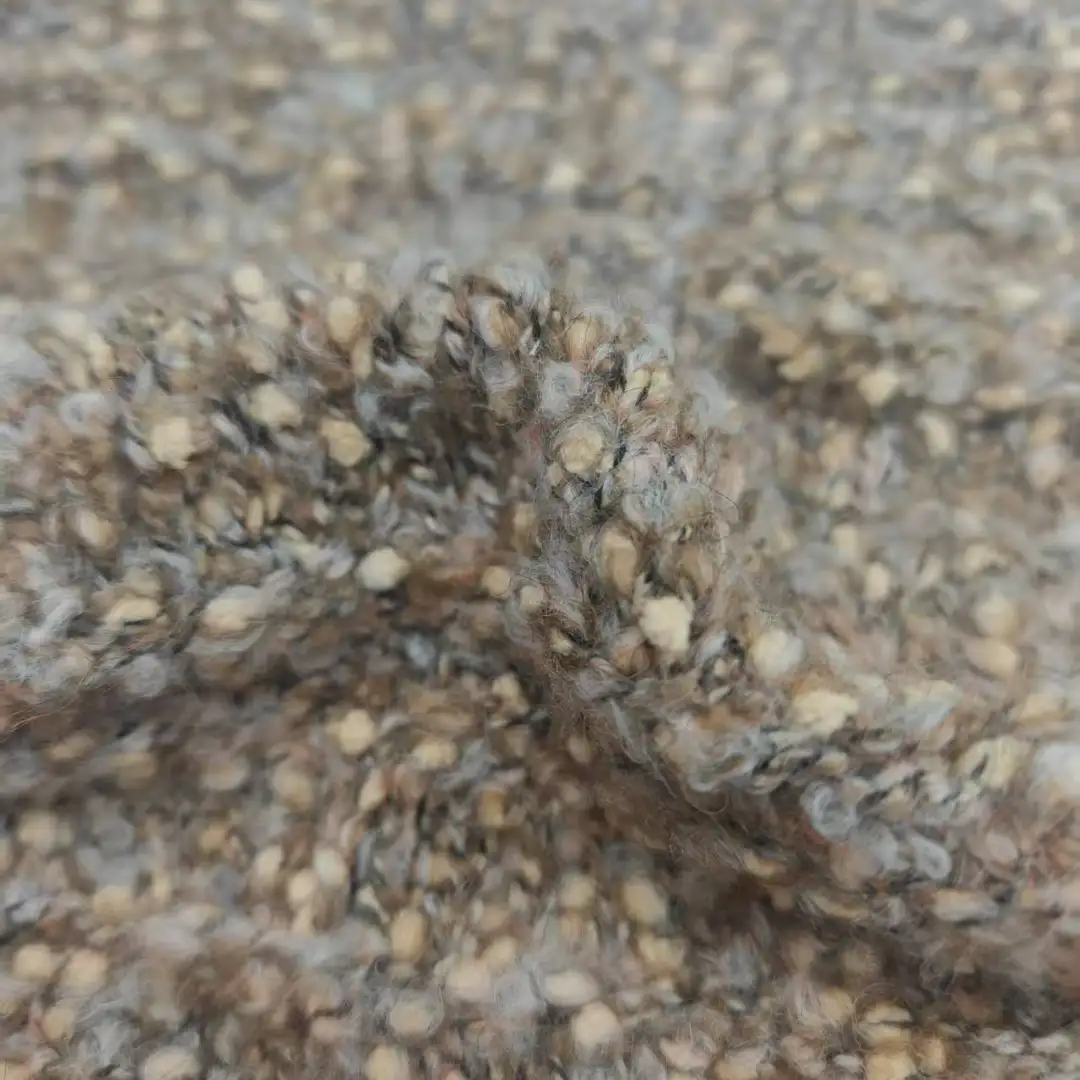 China Yarn for Open Cardigan (Sweater),Full-Zipper Cardigan (Sweater),Half-Zipper Cardigan (Sweater) Boucle Yarn Fancy Yarn Polyester Acrylic Wool yellowish-brown color buy from China wholesaler bulk order at wholesale price free worldwide shipping Alibaba