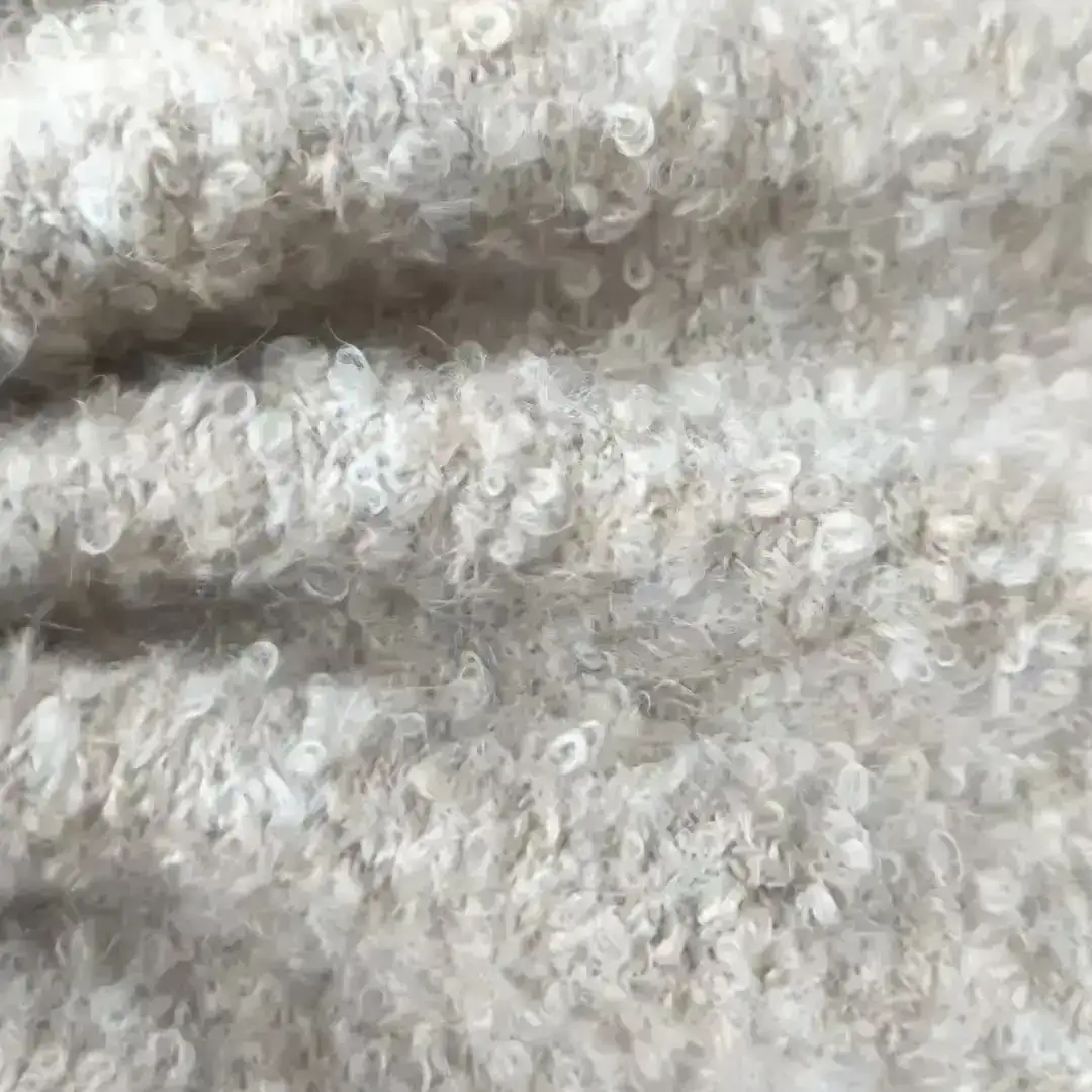 China Yarn for Full-Zipper Cardigan (Sweater),Half-Zipper Cardigan (Sweater),Knitted Jacket (Sweater) Boucle Yarn Fancy Yarn Recycled Polyester Polyester Nylon Wool Spandex white Mel color buy from China wholesaler bulk order at wholesale price free worldwide shipping Alibaba