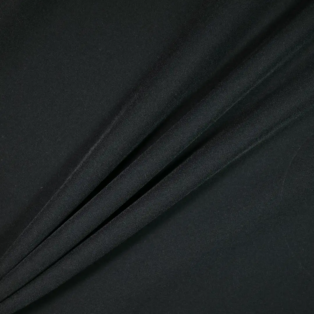 China Fabric for Pants Polyester/Rayon Plain Woven Blended Fabric Polyester Elastane black color buy from China wholesaler bulk order at wholesale price free worldwide shipping Alibaba