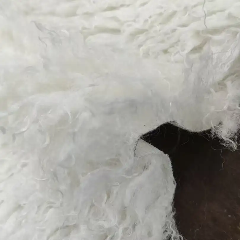 China Fabric for Hoodie,Trench Coat,Overcoat Fake Fur Knit Fabric Polyester white color buy from China wholesaler bulk order at wholesale price free worldwide shipping Alibaba