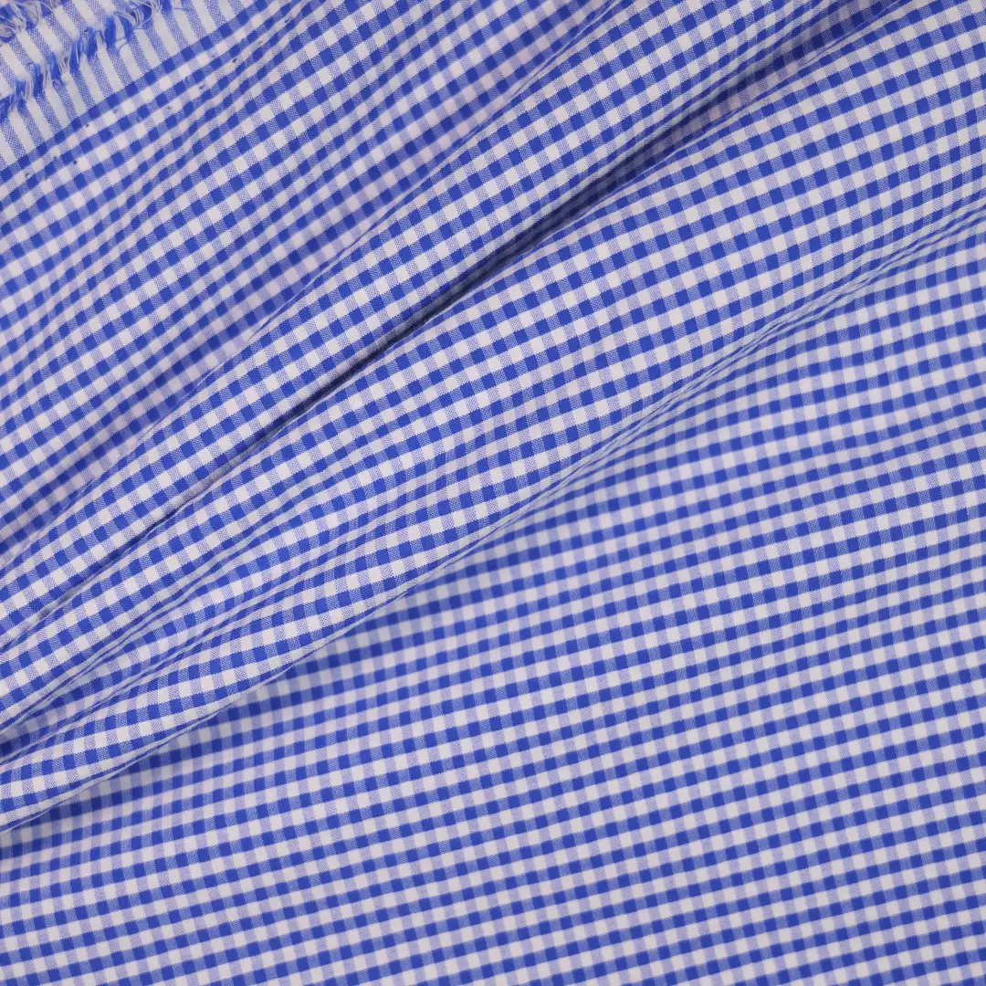China Fabric for Shirt,Skirt,Womens Slim Fit Shirt Yarn Dyed Check Natural Woven Fabric Cotton BLUE color buy from China wholesaler bulk order at wholesale price free worldwide shipping Alibaba