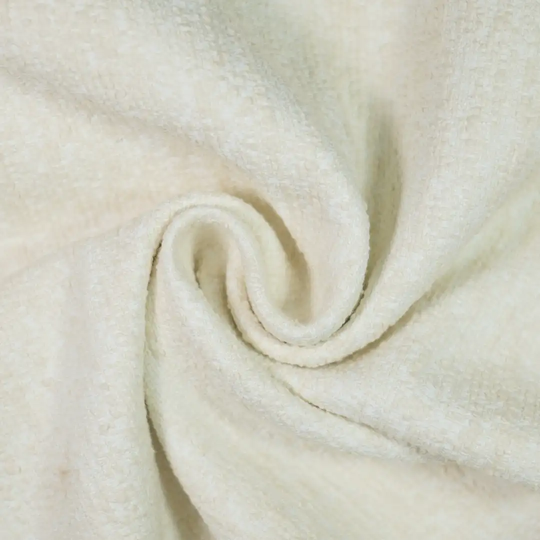 China Fabric for Jackets,Overcoat,Suit Chanel-Style Fabric Woolen Cotton Polyester Spandex RICE-WHITE color buy from China wholesaler bulk order at wholesale price free worldwide shipping Alibaba