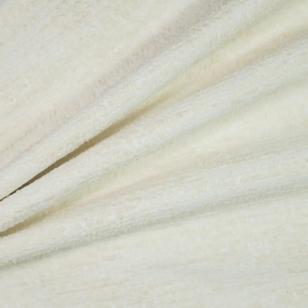 China Fabric for Jackets,Overcoat,Suit Chanel-Style Fabric Woolen Cotton Polyester Spandex RICE-WHITE color buy from China wholesaler bulk order at wholesale price free worldwide shipping Alibaba