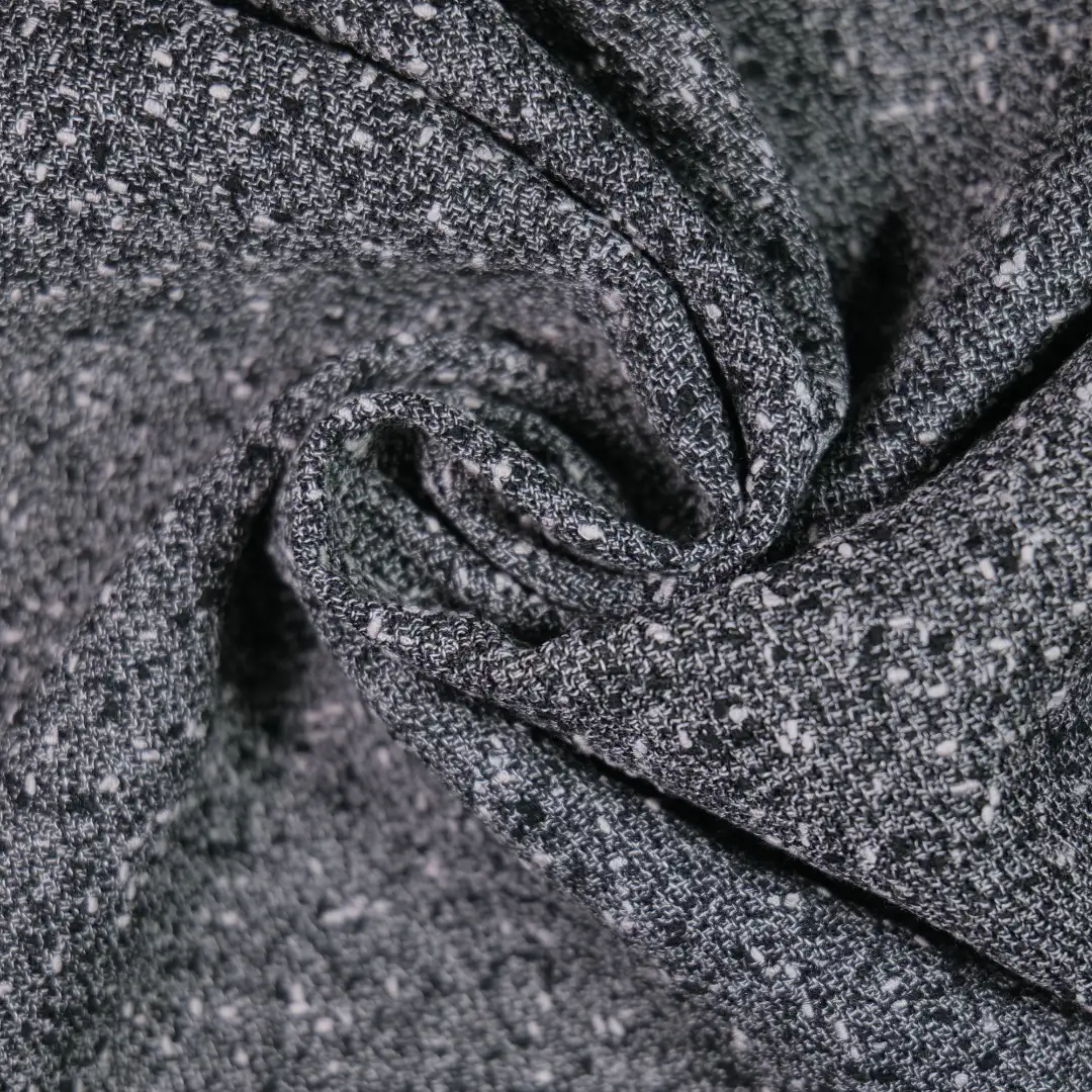 China Fabric for Jackets,Blazer,Overcoat Chanel-Style Fabric Woolen Polyester Rayon grey black color buy from China wholesaler bulk order at wholesale price free worldwide shipping Alibaba