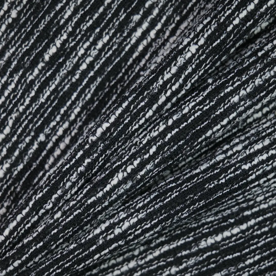 China Fabric for Blazer,Overcoat,Open Waistcoat Chanel-Style Fabric Woolen Polyester black white color buy from China wholesaler bulk order at wholesale price free worldwide shipping Alibaba