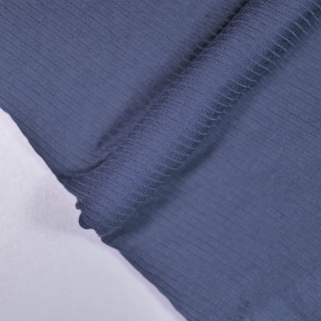 China Fabric for T-Shirt,Skirt,Gathered Strappy Mini Dress,Backless Beach Dress Rib Knit Fabric Rayon Spandex dark blue color buy from China wholesaler bulk order at wholesale price free worldwide shipping Alibaba