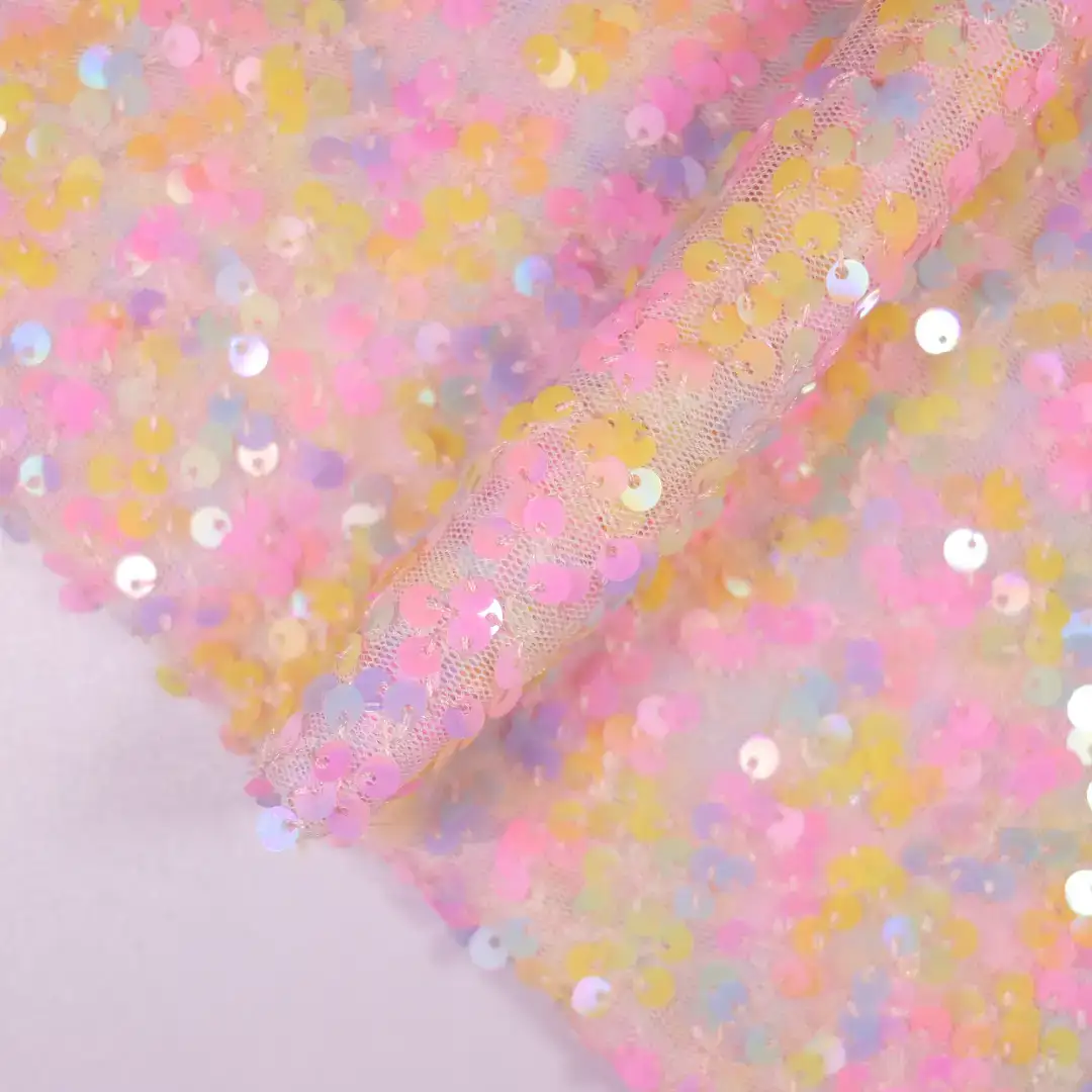 China Fabric for Skirt,Bow Tie Short Sleeve Dress,Tank Midi Dress,Flare Midi Skirt Mesh Knit Fabric Polyester rainbow color buy from China wholesaler bulk order at wholesale price free worldwide shipping Alibaba