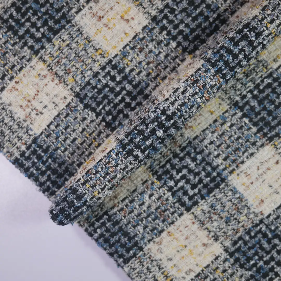 China Fabric for Jackets,Blazer,Skirt,Overcoat Chanel-Style Fabric Woolen Polyester black white color buy from China wholesaler bulk order at wholesale price free worldwide shipping Alibaba