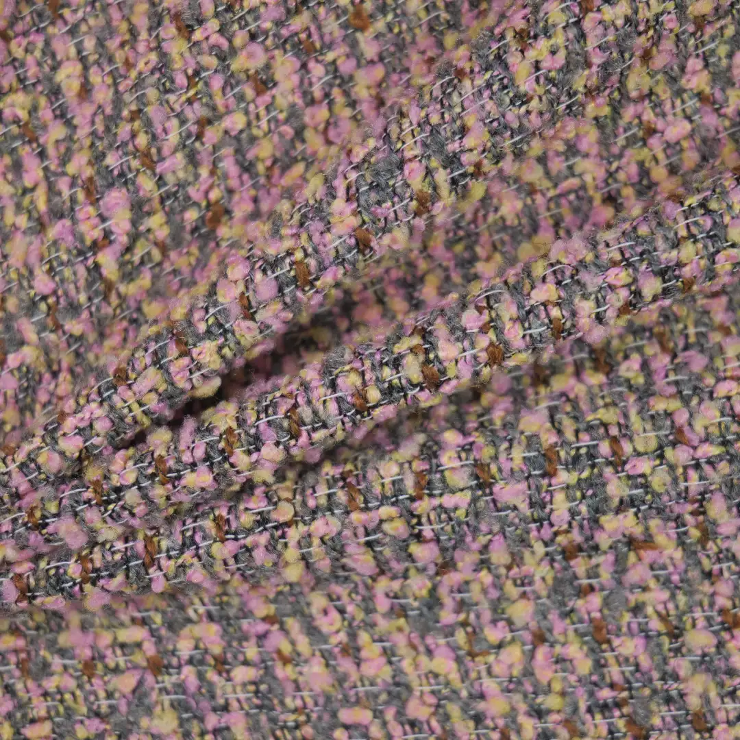 China Fabric for Jackets,Blazer,Skirt Chanel-Style Fabric Woolen Polyester pink color buy from China wholesaler bulk order at wholesale price free worldwide shipping Alibaba