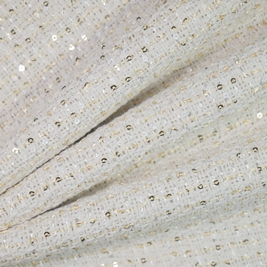 China Fabric for Jackets,Blazer,Skirt Chanel-Style Fabric Woolen Polyester rice color buy from China wholesaler bulk order at wholesale price free worldwide shipping Alibaba