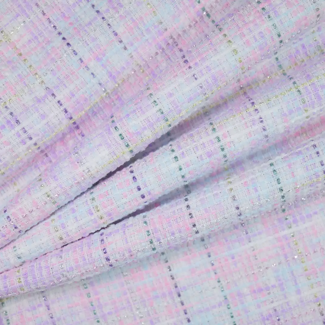 China Fabric for Jackets,Blazer,Skirt Chanel-Style Fabric Woolen Polyester pink color buy from China wholesaler bulk order at wholesale price free worldwide shipping Alibaba