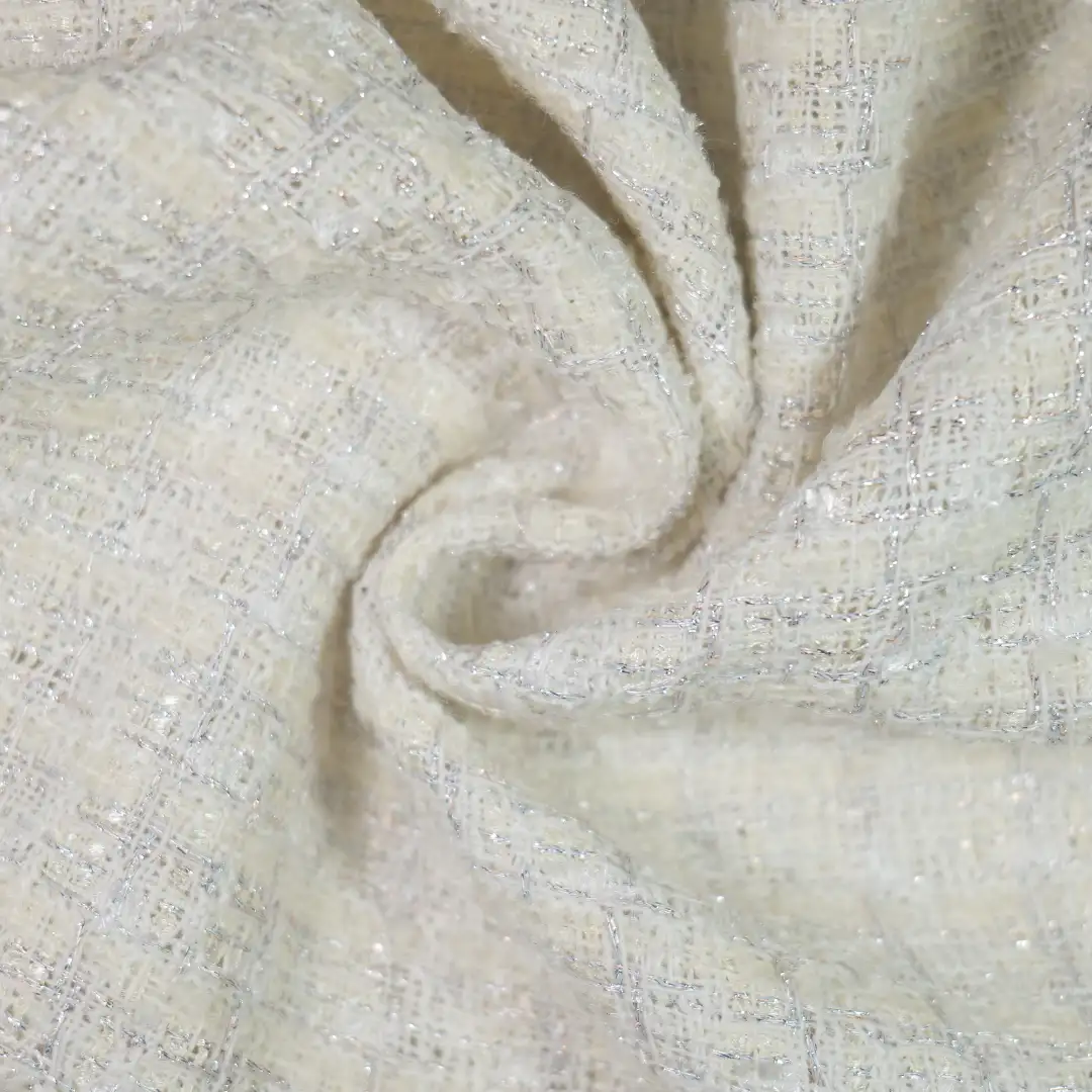 China Fabric for Jackets,Blazer,Skirt Chanel-Style Fabric Woolen Polyester rice color buy from China wholesaler bulk order at wholesale price free worldwide shipping Alibaba