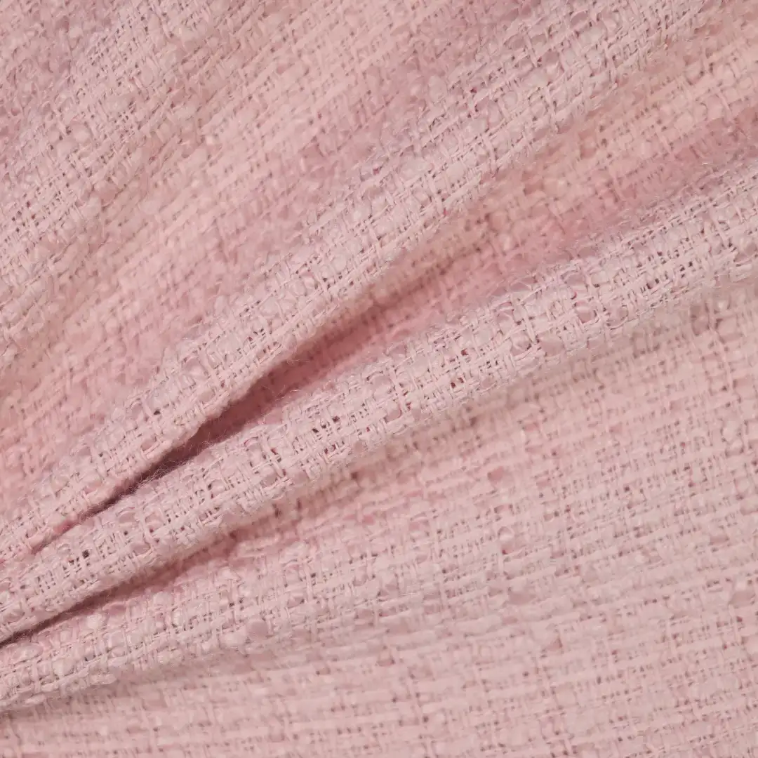 China Fabric for Jackets,Blazer,Trench Coat Chanel-Style Fabric Woolen Polyester pink color buy from China wholesaler bulk order at wholesale price free worldwide shipping Alibaba