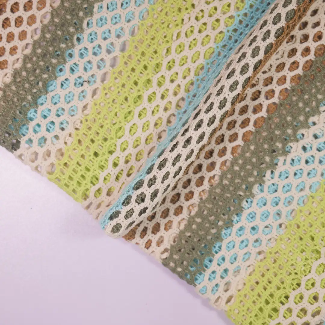 China Fabric for Shirt,Skirt Mesh Knit Fabric Cotton Polyester Green color buy from China wholesaler bulk order at wholesale price free worldwide shipping Alibaba