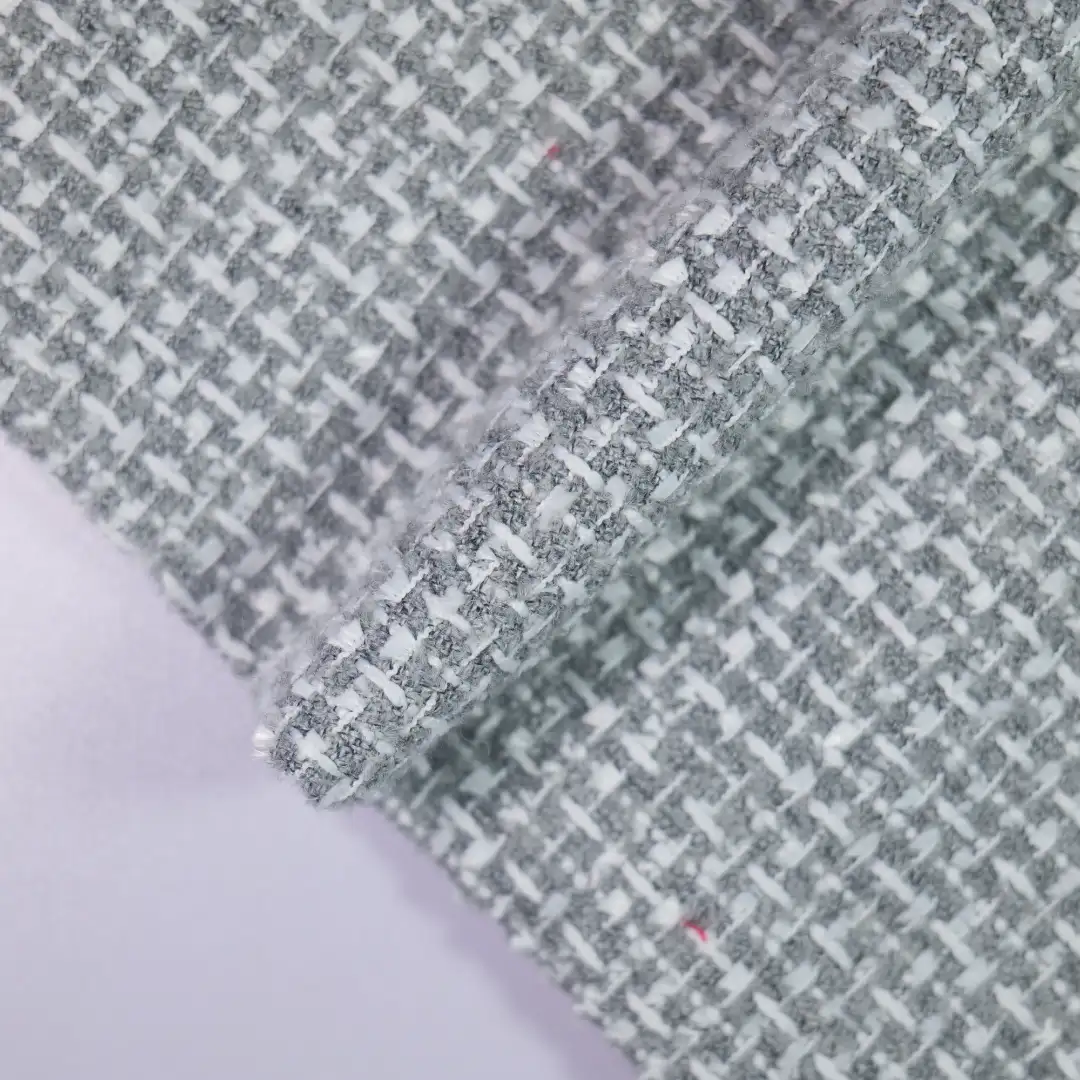 China Fabric for Jackets,Blazer,Overcoat Chanel-Style Fabric Woolen Polyester Wool grey color buy from China wholesaler bulk order at wholesale price free worldwide shipping Alibaba