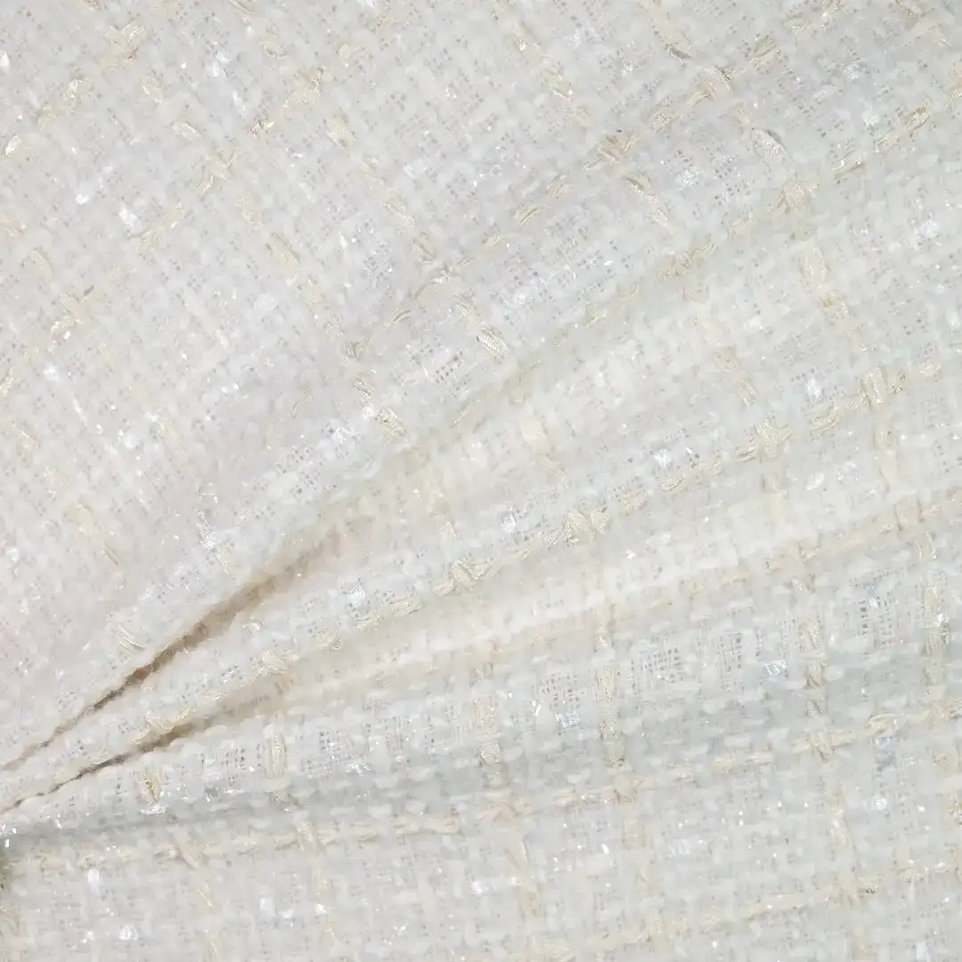 China Fabric for Jackets,Blazer,Trench Coat Woolen Tweed Woolen Polyester white color buy from China wholesaler bulk order at wholesale price free worldwide shipping Alibaba