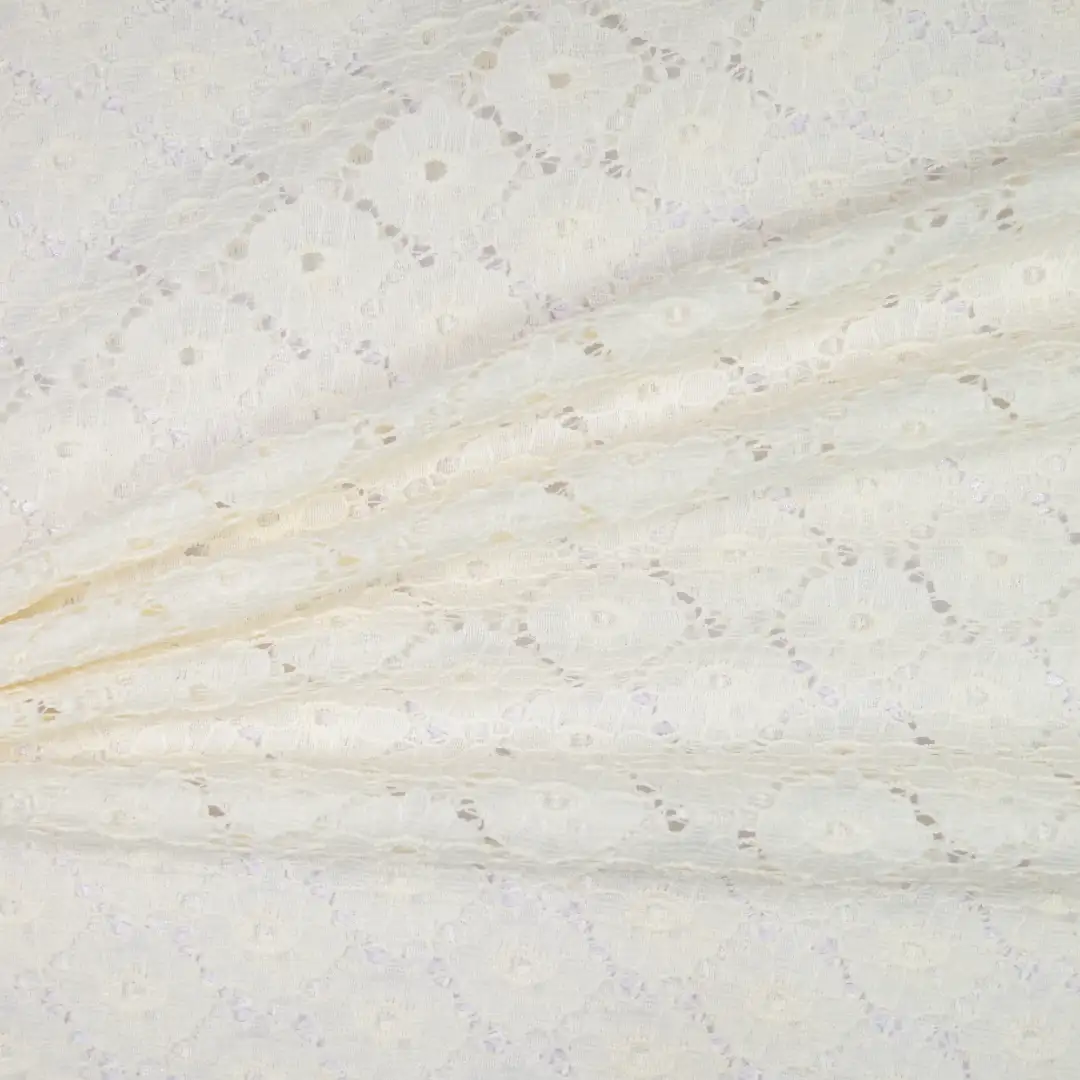 China Fabric for Gathered Strappy Mini Dress,Backless Beach Dress,Ruched Cuffs Big Collar Top Lace Knit Fabric Nylon white color buy from China wholesaler bulk order at wholesale price free worldwide shipping Alibaba