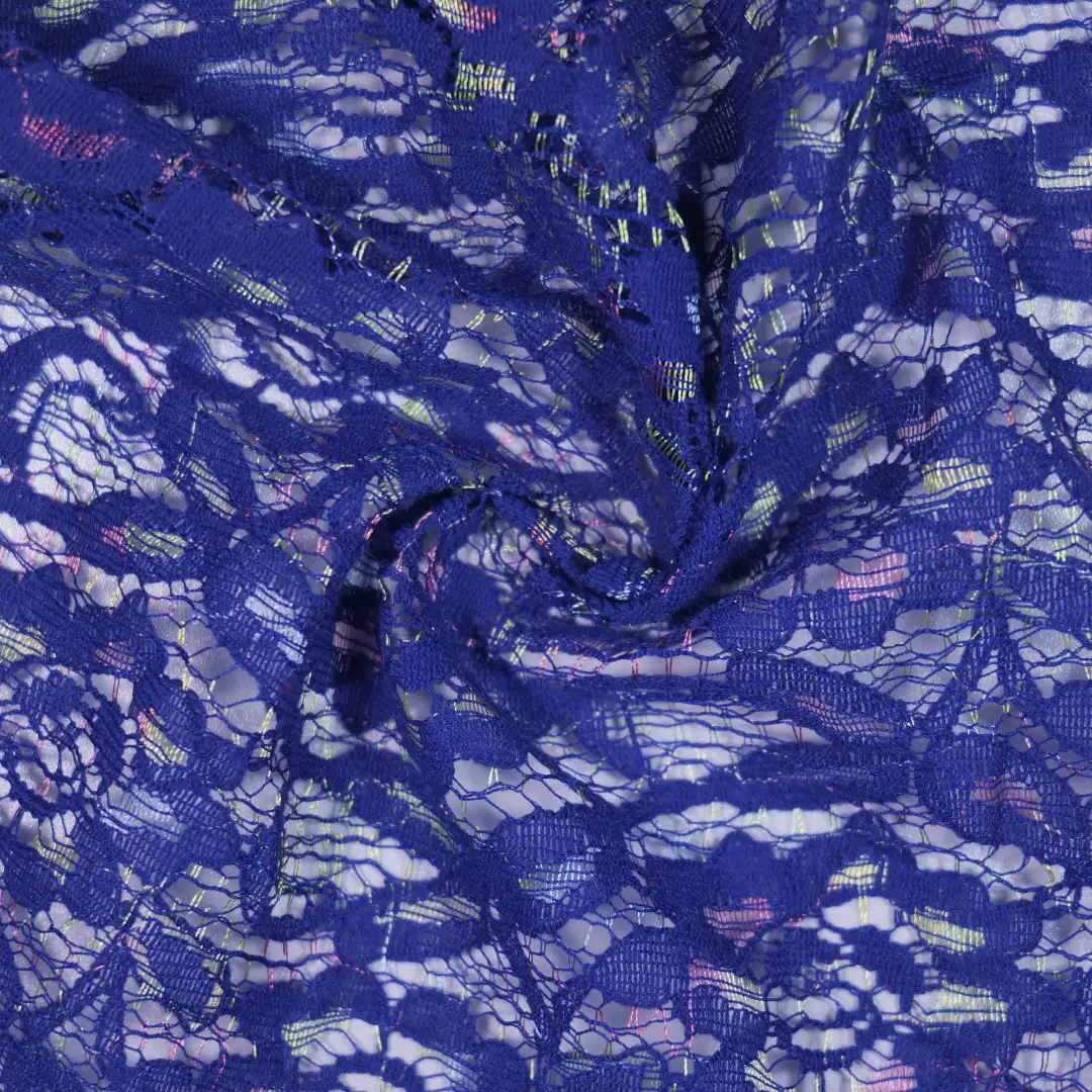 China Fabric for Backless Beach Dress,Kids Lace Trim Dress,Ladies Pleated Lace Shorts Lace Knit Fabric Polyester BLUE color buy from China wholesaler bulk order at wholesale price free worldwide shipping Alibaba