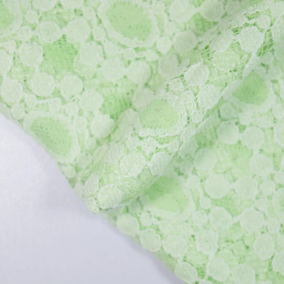 China Fabric for Backless Beach Dress,Kids Lace Trim Dress,Ladies Pleated Lace Shorts Lace Knit Fabric Cotton Nylon green color buy from China wholesaler bulk order at wholesale price free worldwide shipping Alibaba