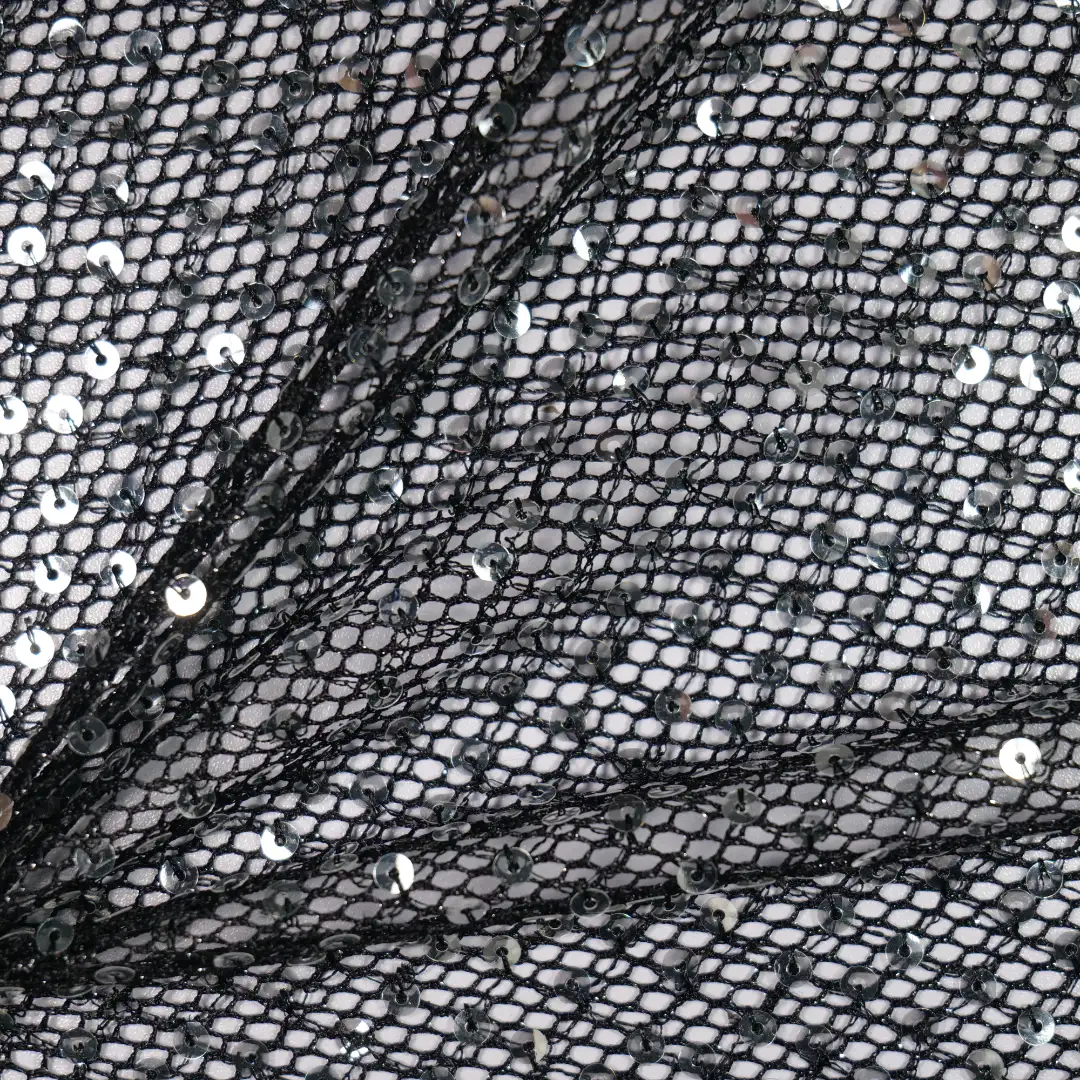 China Fabric for Skirt Mesh Knit Fabric Polyester Polyamide METALLIC GOLD Black color buy from China wholesaler bulk order at wholesale price free worldwide shipping Alibaba