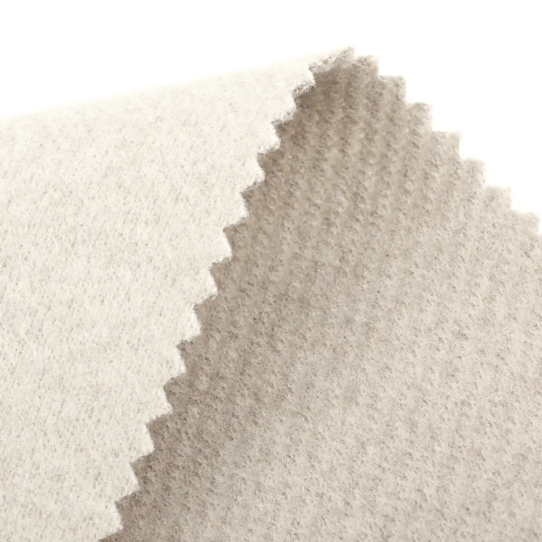 China Fabric for Blazer,Blouse,Overcoat,Waist coat,Wide Leg Trousers Woolen Twill Woolen Polyester Rayon Acrylic Beige color buy from China wholesaler bulk order at wholesale price free worldwide shipping Alibaba