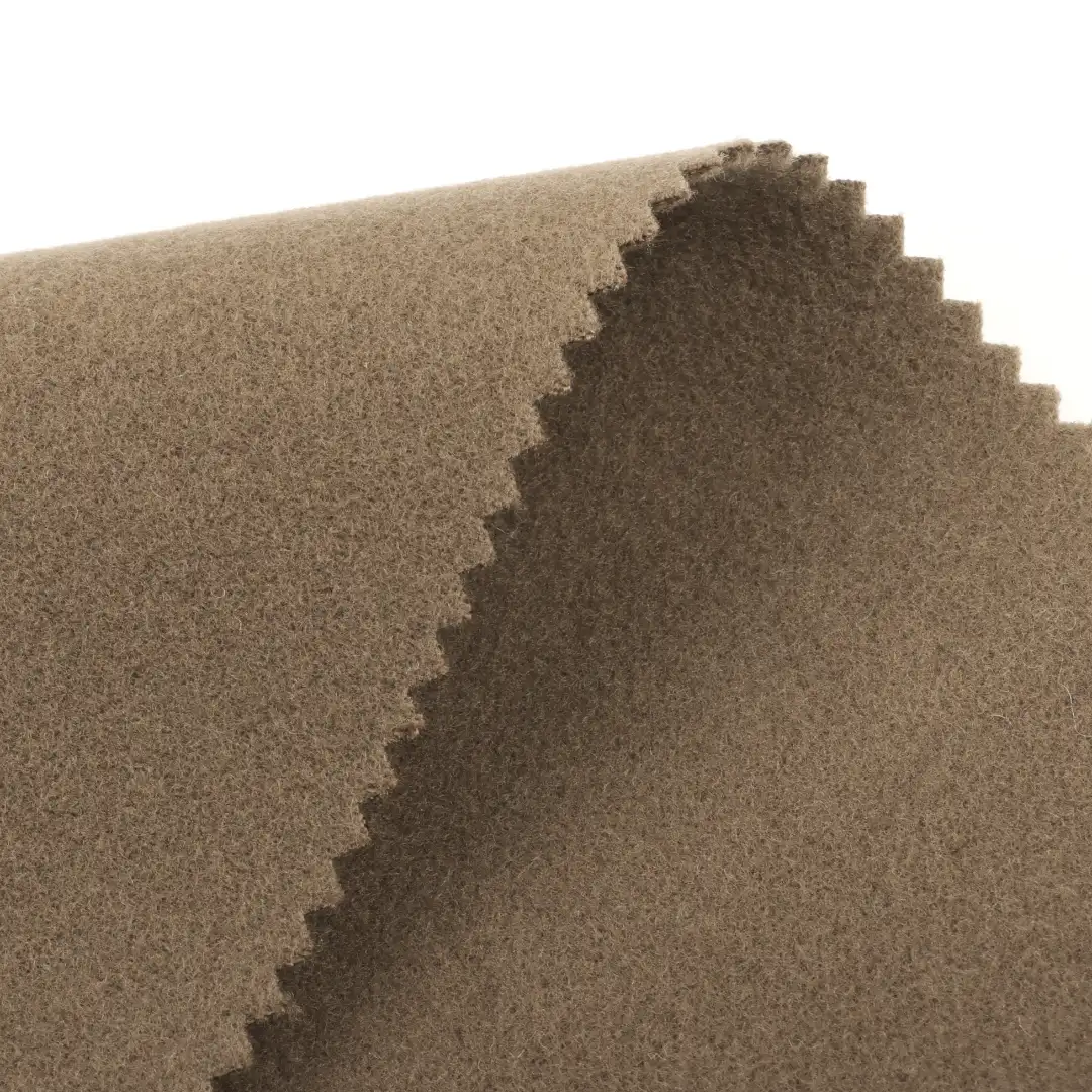 China Fabric for Skirt,Padded Jacket,Overcoat,Waist coat,Double-Breasted Coat Woolen Cut Velvet Woolen Polyester Rayon Spandex Camel color buy from China wholesaler bulk order at wholesale price free worldwide shipping Alibaba