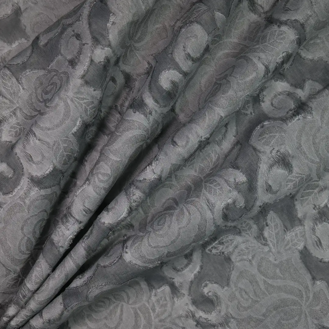 China Fabric for Shirt,Kids Ruffle-Sleeve Top,Backless Beach Dress,Strap Midi Dress Cotton/Rayon Jacquard Woven Blended Fabric Rayon Cotton Nylon grey color buy from China wholesaler bulk order at wholesale price free worldwide shipping Alibaba