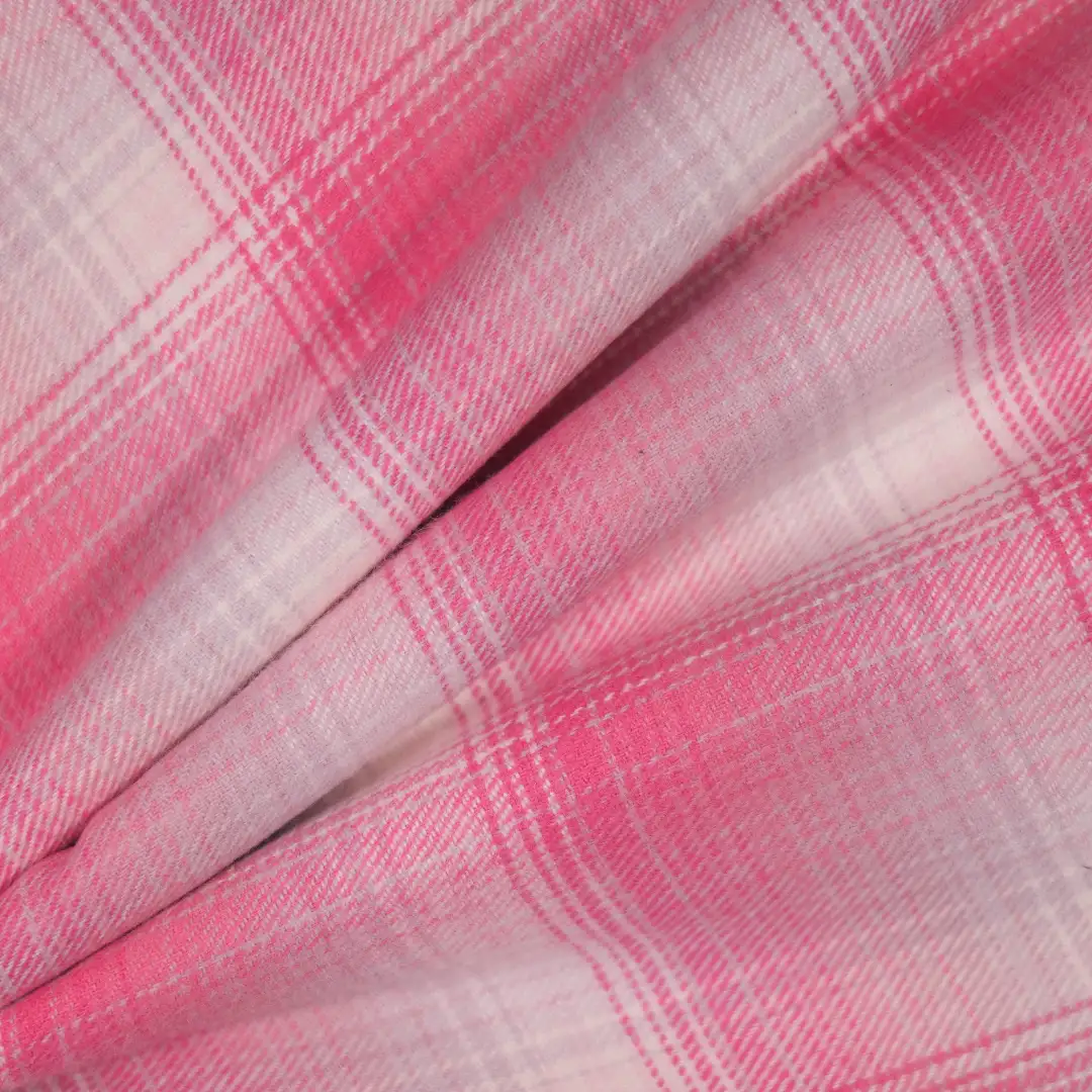 China Fabric for Shirt,Casual Long Sleeve Crop Shirt,Womens Slim Fit Shirt Yarn Dyed Check Natural Woven Fabric Cotton pink-grey color buy from China wholesaler bulk order at wholesale price free worldwide shipping Alibaba