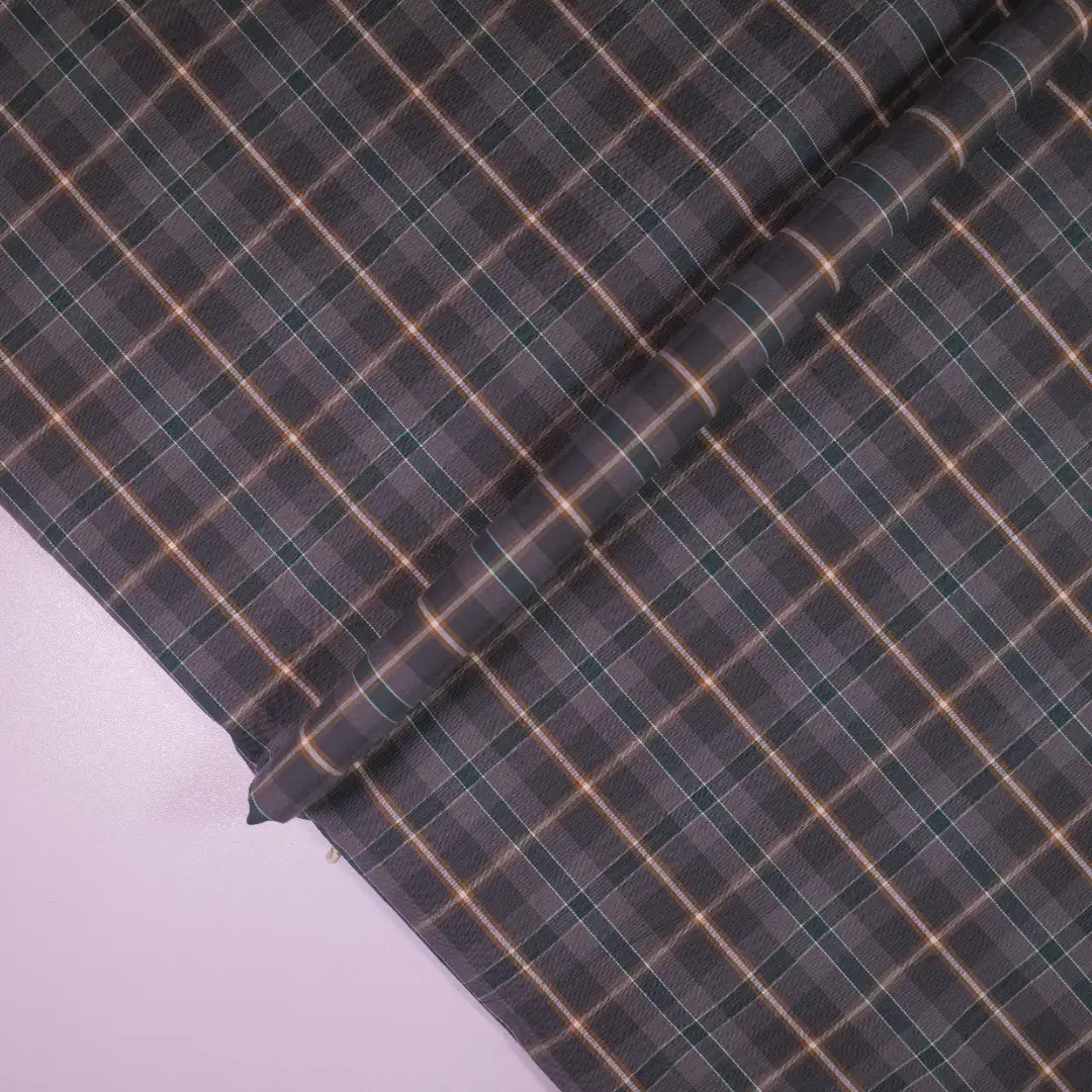 China Fabric for Shirt,Skirt,Sleeveless Waist Shirt Yarn Dyed Check Natural Woven Fabric Cotton grey-green-brown color buy from China wholesaler bulk order at wholesale price free worldwide shipping Alibaba