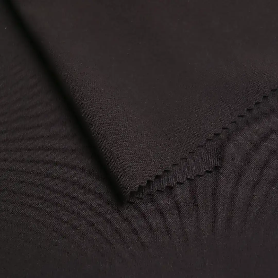 China Fabric for Jackets,Blazer,T-Shirt,Bomber jacket Interlock Knit Fabric Polyester Spandex Black color buy from China wholesaler bulk order at wholesale price free worldwide shipping Alibaba