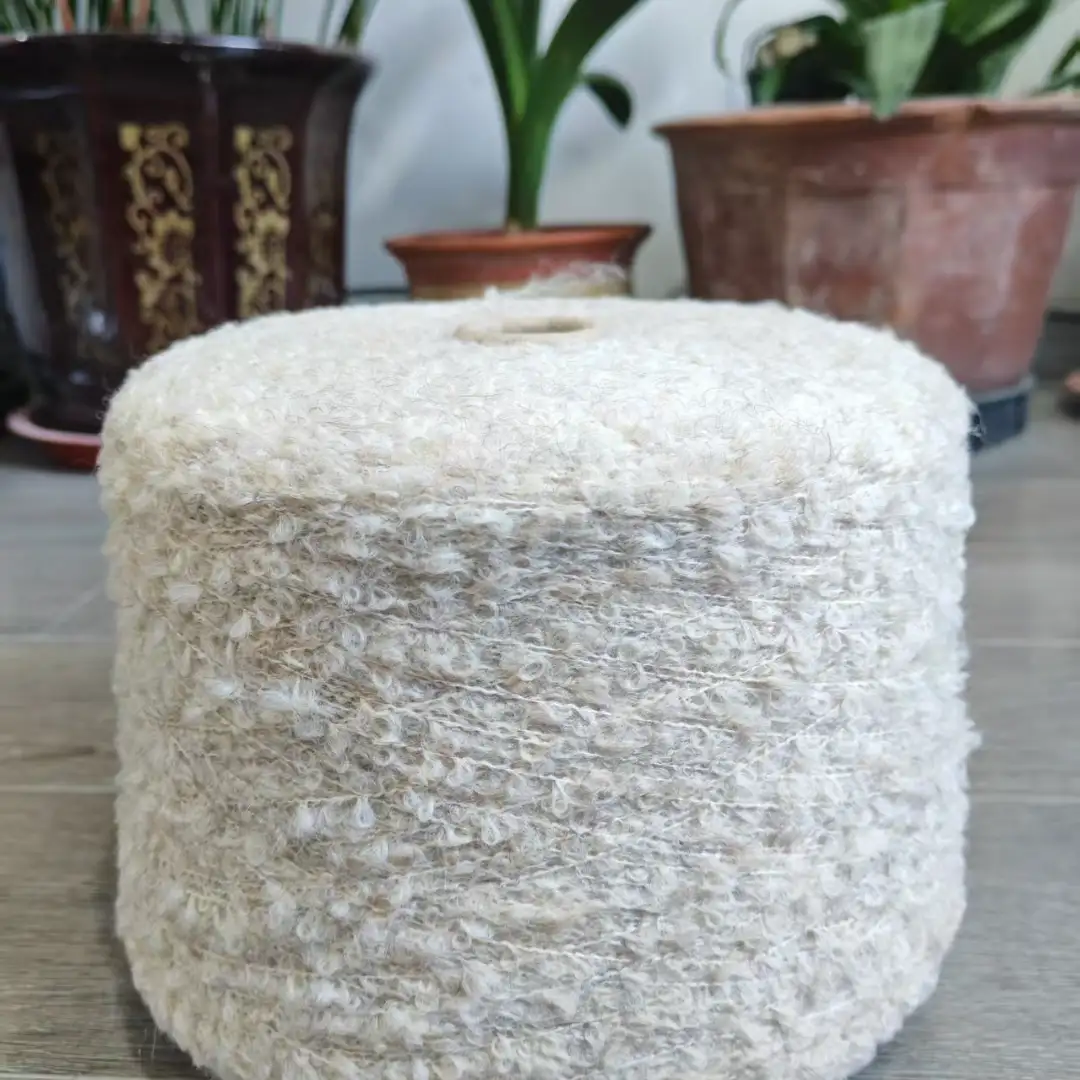 China Yarn for Open Cardigan (Sweater),Full-Zipper Cardigan (Sweater),Half-Zipper Cardigan (Sweater) Boucle Yarn Fancy Yarn Recycled Polyester Polyester Acrylic Wool Spandex white color buy from China wholesaler bulk order at wholesale price free worldwide shipping Alibaba