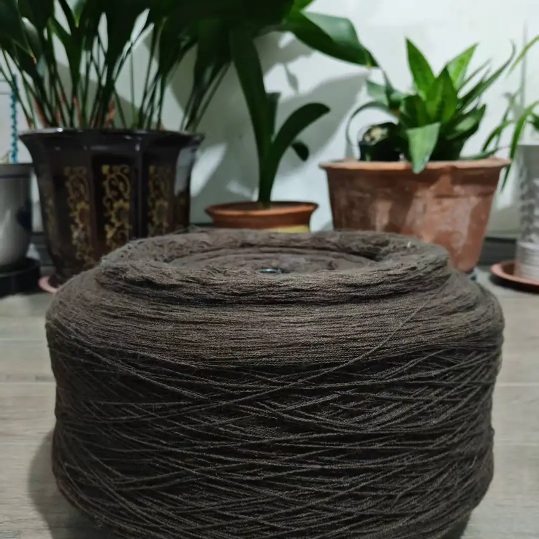 China Yarn for Dresses (Cardigan Button) (Sweater),Dresses (Pullover) (Sweater),Knitted Trousers (Sweater) Semi-Worsted Spun Regular Yarn Acrylic Brown color buy from China wholesaler bulk order at wholesale price free worldwide shipping Alibaba
