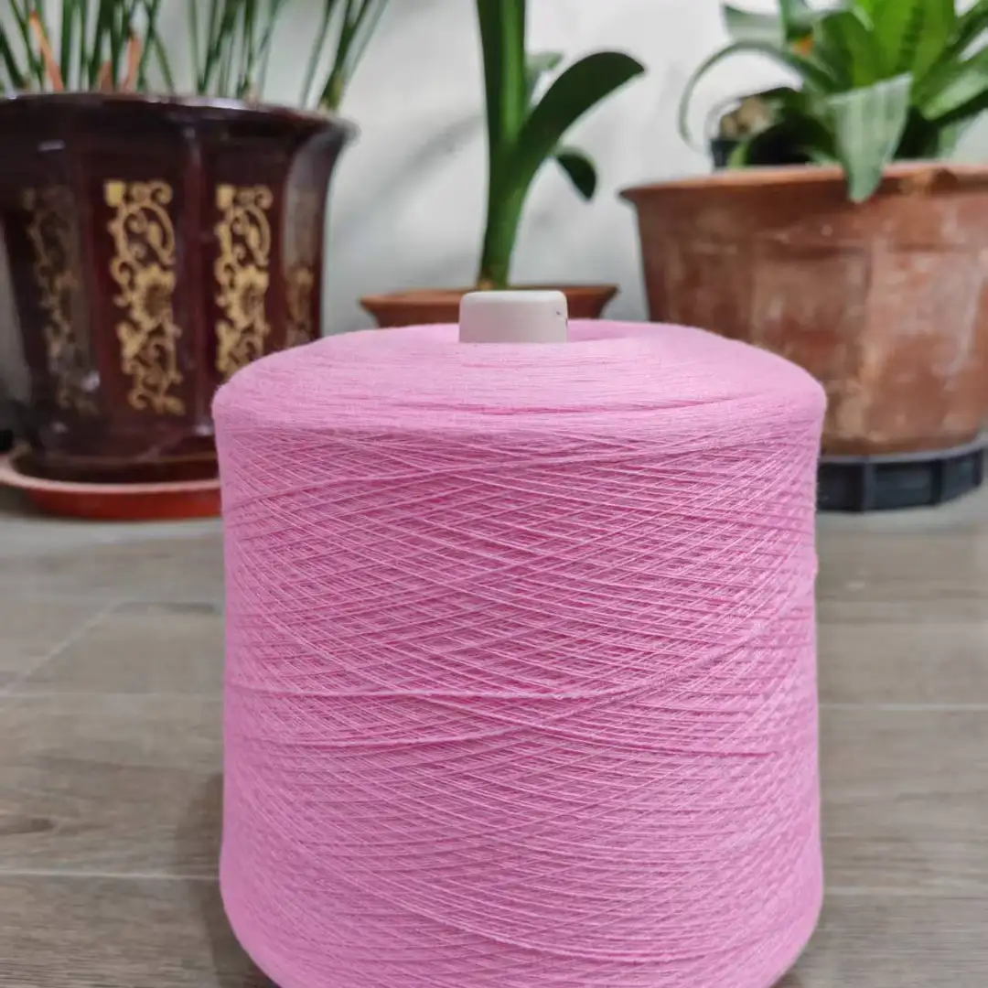 China Yarn for Open Cardigan (Sweater),Full-Zipper Cardigan (Sweater),Half-Zipper Cardigan (Sweater) Core Spun Yarn Regular Yarn Viscose Polyester Nylon pink color buy from China wholesaler bulk order at wholesale price free worldwide shipping Alibaba