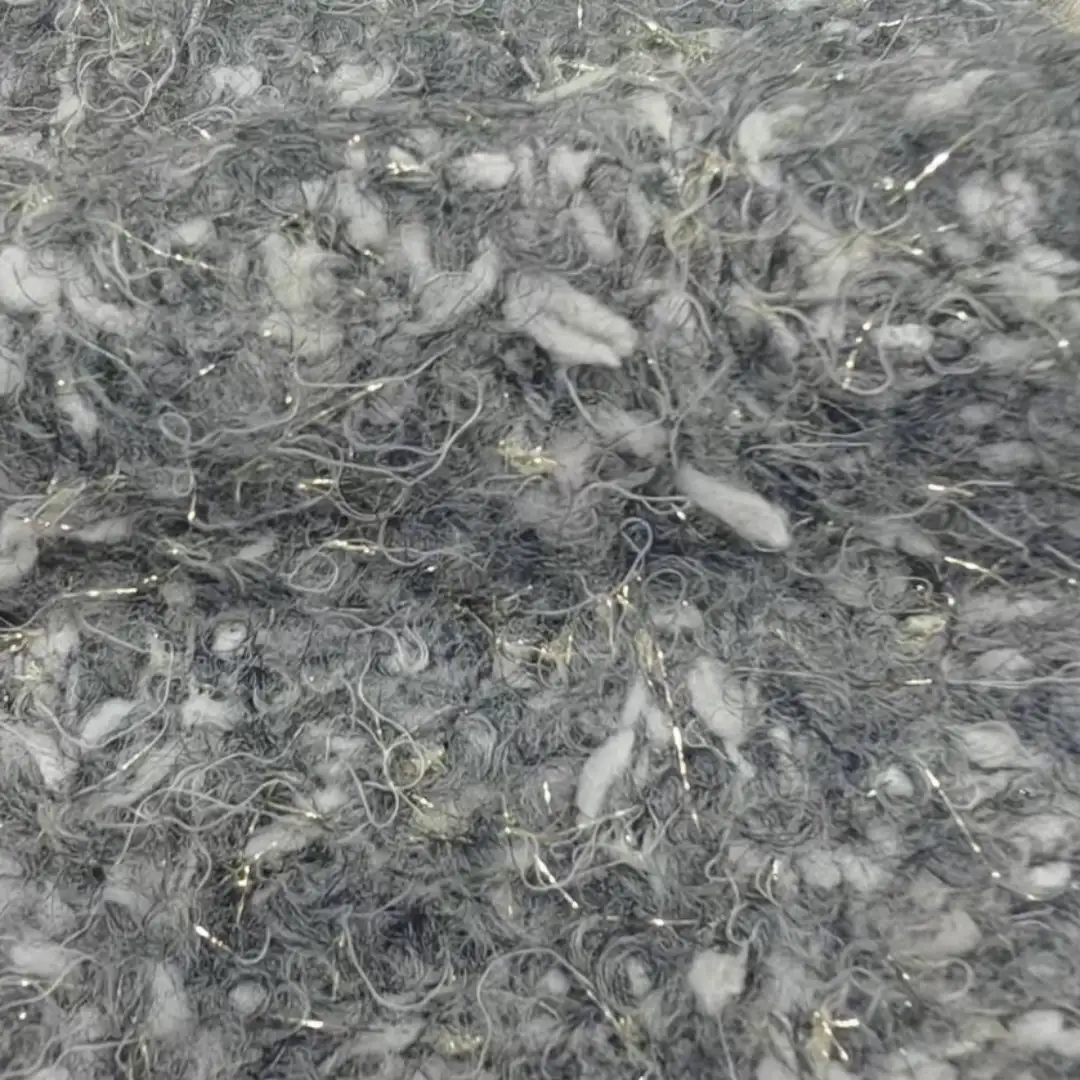 China Yarn for Open Cardigan (Sweater),Full-Zipper Cardigan (Sweater),Half-Zipper Cardigan (Sweater) Mossy Yarn Fancy Yarn Polyester Nylon Wool Spandex Gray color buy from China wholesaler bulk order at wholesale price free worldwide shipping Alibaba