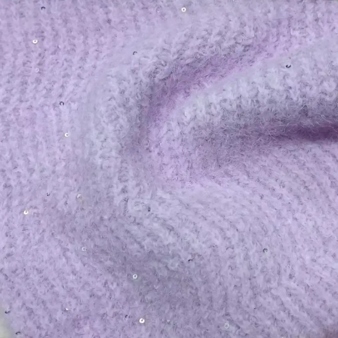 China Yarn for Round Neck Pullover (Sweater),Hoodie  (Sweater),Dresses (Pullover) (Sweater),Skirt (Sweater),Roll Neck Jumper (Sweater) Mossy Yarn Fancy Yarn Wool Nylon Polyester Elastane Sequin blue, purple, sparkling color buy from China wholesaler bulk order at wholesale price free worldwide shipping Alibaba
