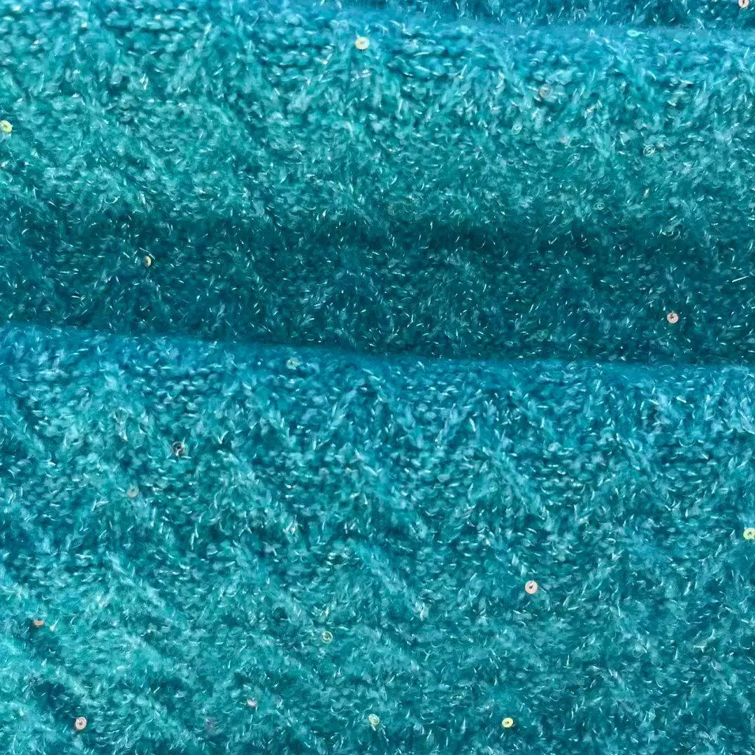 China Yarn for Roll Neck Jumper (Sweater),Kids Ruffled Edge Jumper (Sweater),Gorilla Slim Fit Layer Top (Sweater),Kids Scallop Trims Dress (Sweater) Mossy Yarn Fancy Yarn Acrylic Polyester Lurex Elastane Sequin blue, green color buy from China wholesaler bulk order at wholesale price free worldwide shipping Alibaba